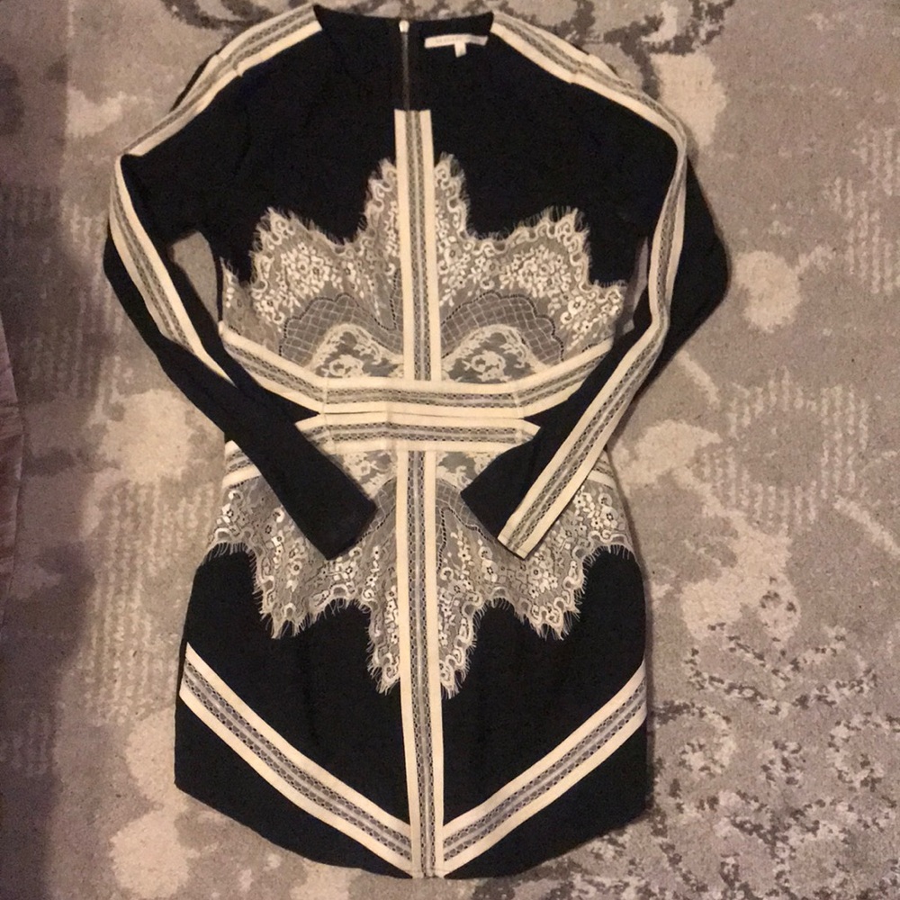 Long sleeve lace detail dress